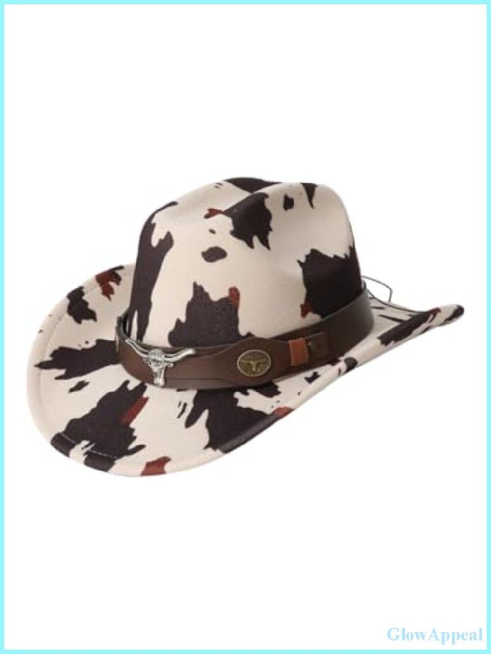 Women's Cowboy Hat Cow Print Western Cowgirl Wide Brim Felt Hat